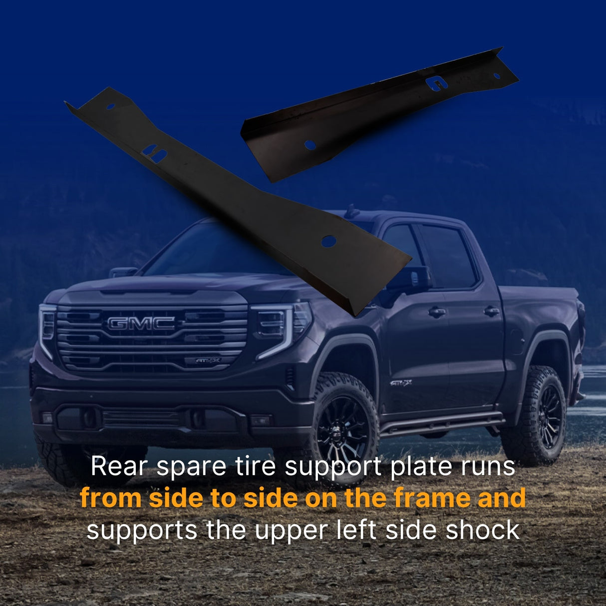 Spare Tire Support Plate Shock Mount Frame Crossmember Fit for 1999-2014 Chevy Silverado GMC Sierra 1500