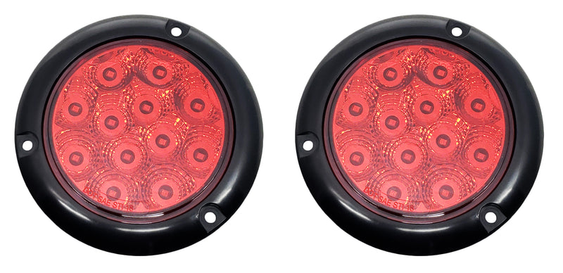 2 of Trailer 4" Round 12 LED Red Stop Turn Brake Tail Light - AFTERMARKETUS Torque Taillights & Markers