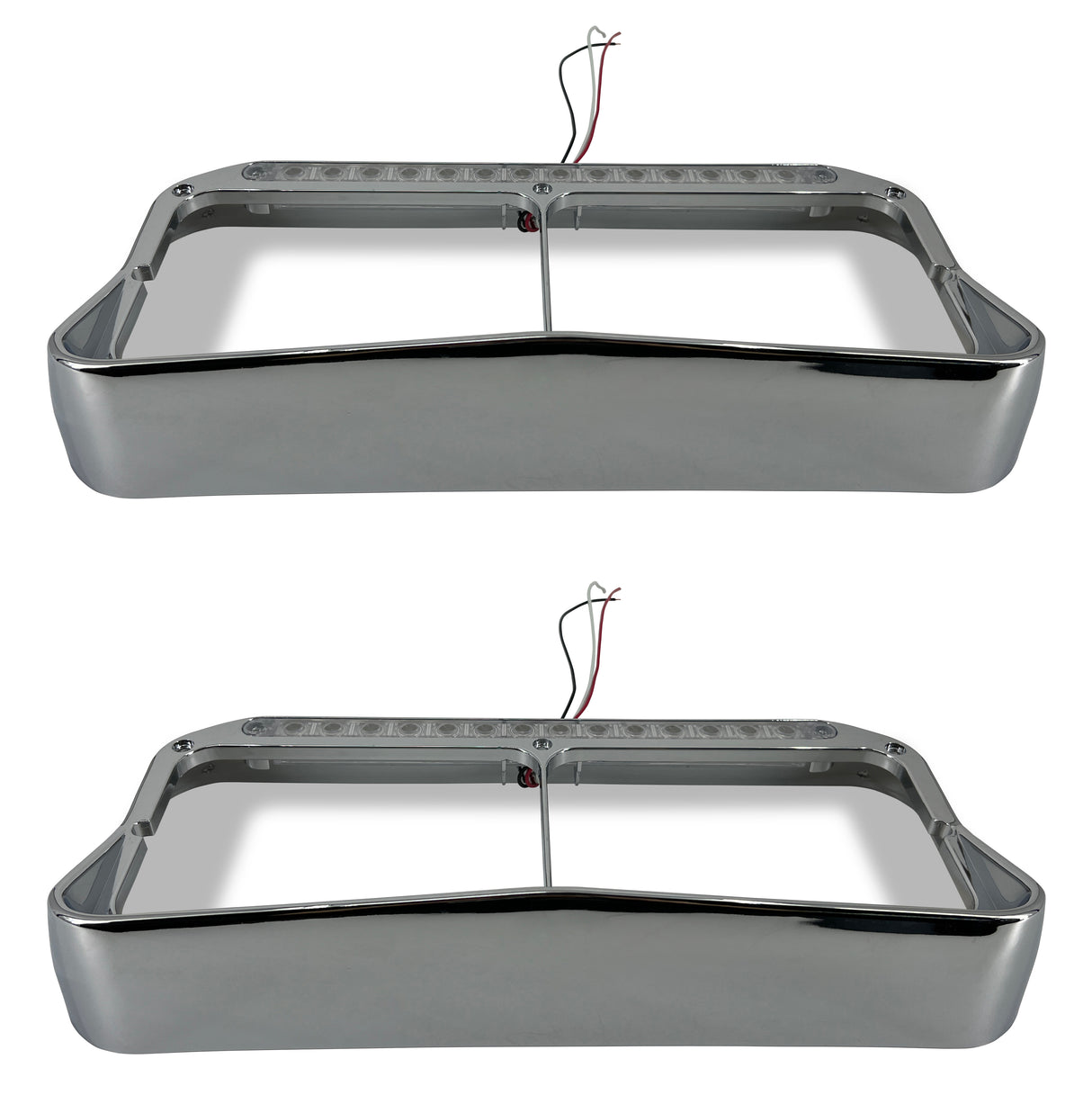 Headlight Bezel with Amber Light Strip for Kenworth Peterbilt Freightliner Semi Trucks | Pair Aftermarketus Headlights