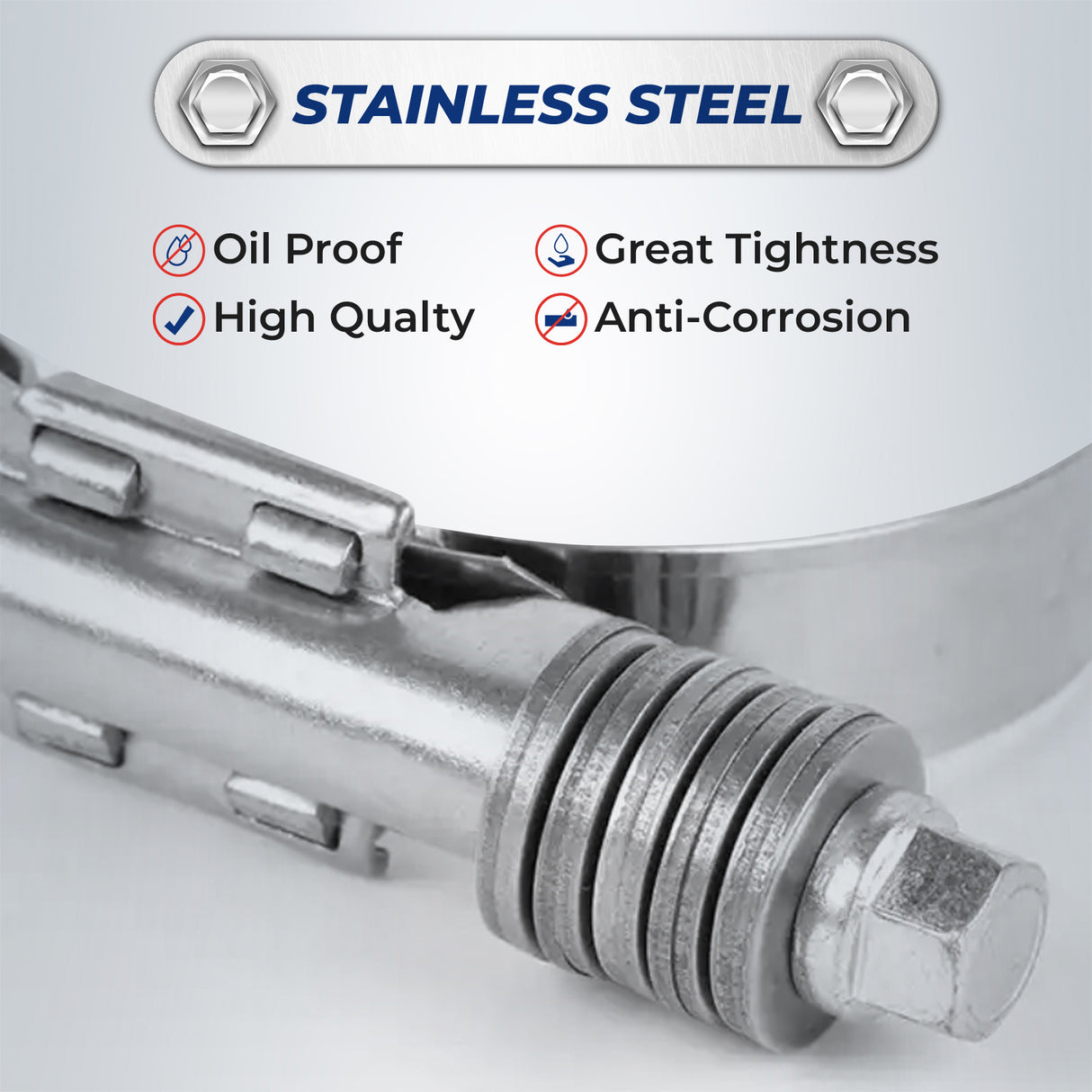 Constant-Tension Clamps for Soft Hose(3-5/8 " - 4" Diameter) Aftermarketus Silicone Hoses