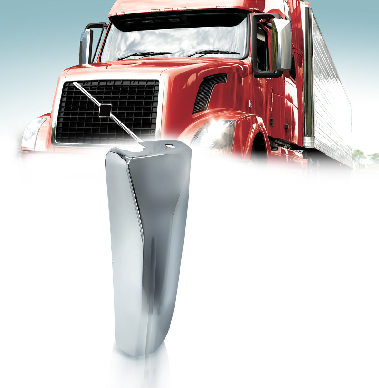 Door Side Mirror Cover for 2004-2018 Volvo VNL Semi Truck | Replacement Volvo 85133995 | Chrome | Left Aftermarketus Mirrors and Covers