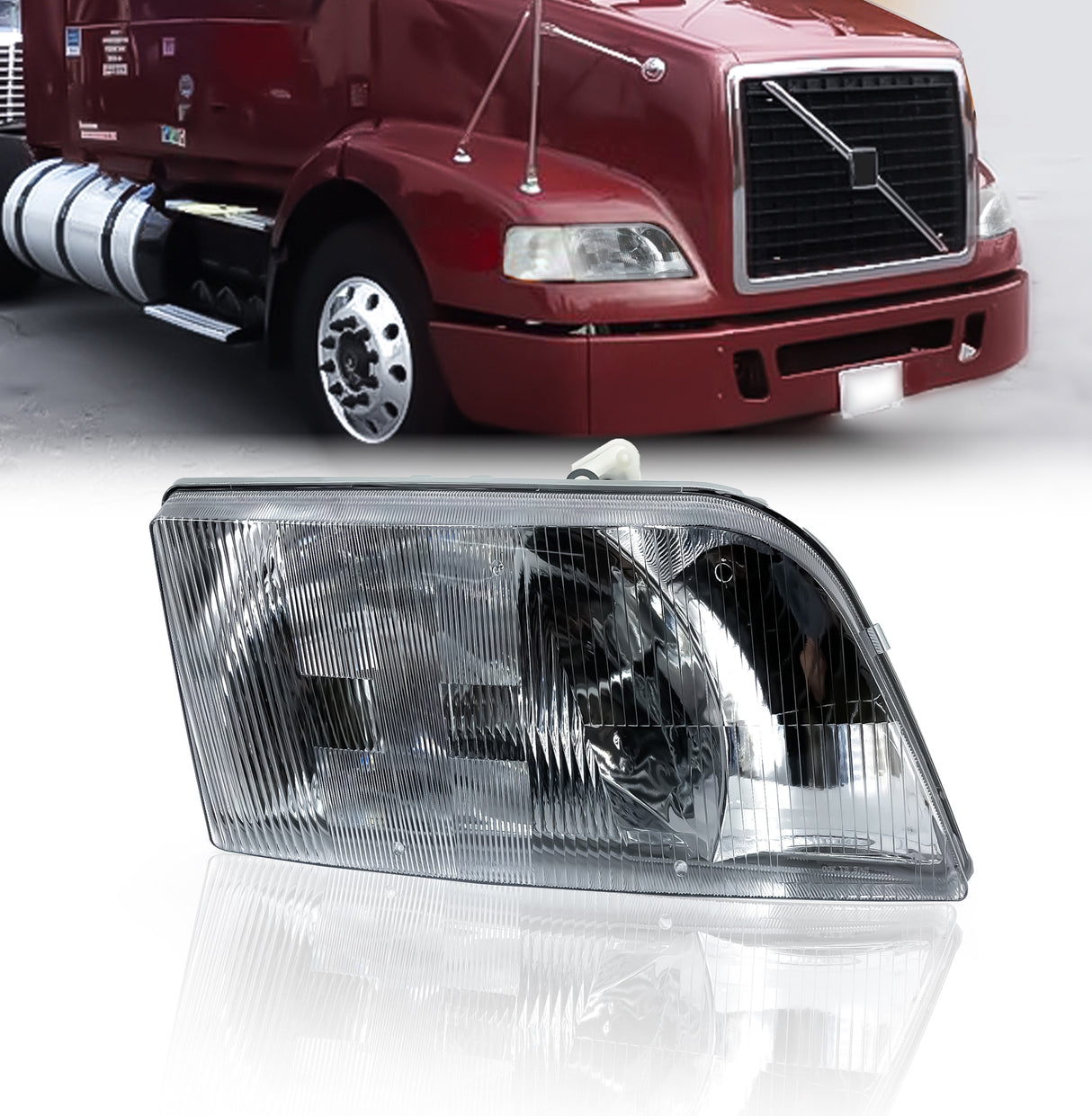 Headlight for 1999-2017 Volvo VNM 1996-2003 VNL Trucks | Replacement Volvo 8082041 | Right Aftermarketus Headlights