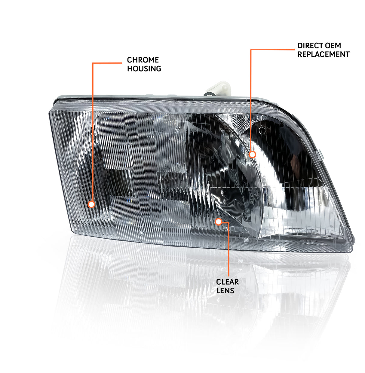 Headlight for 1999-2017 Volvo VNM 1996-2003 VNL Trucks | Replacement Volvo 8082041 | Right Aftermarketus Headlights