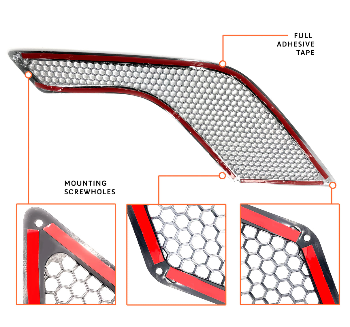 Hood Air Intake Grille for 2003-2017 Volvo VNL | Replacement Volvo 85104902 | Chrome | Left Aftermarketus Grilles