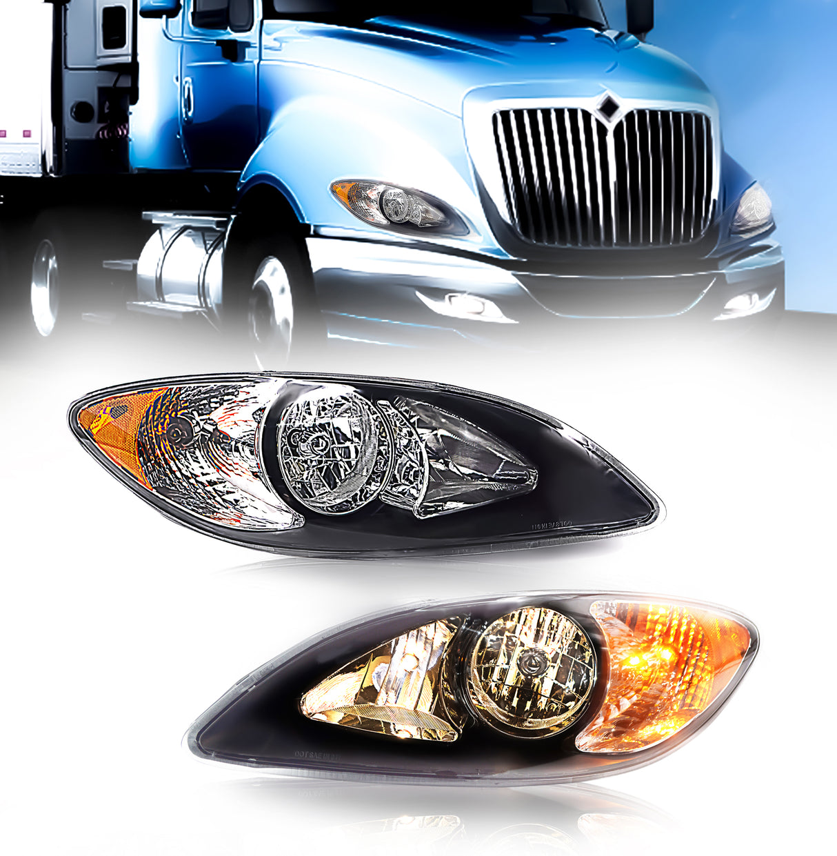 Headlight for 2008-2016 International Prostar | Replacement International 3596015C91 3596015C92 | Pair Aftermarketus Headlights