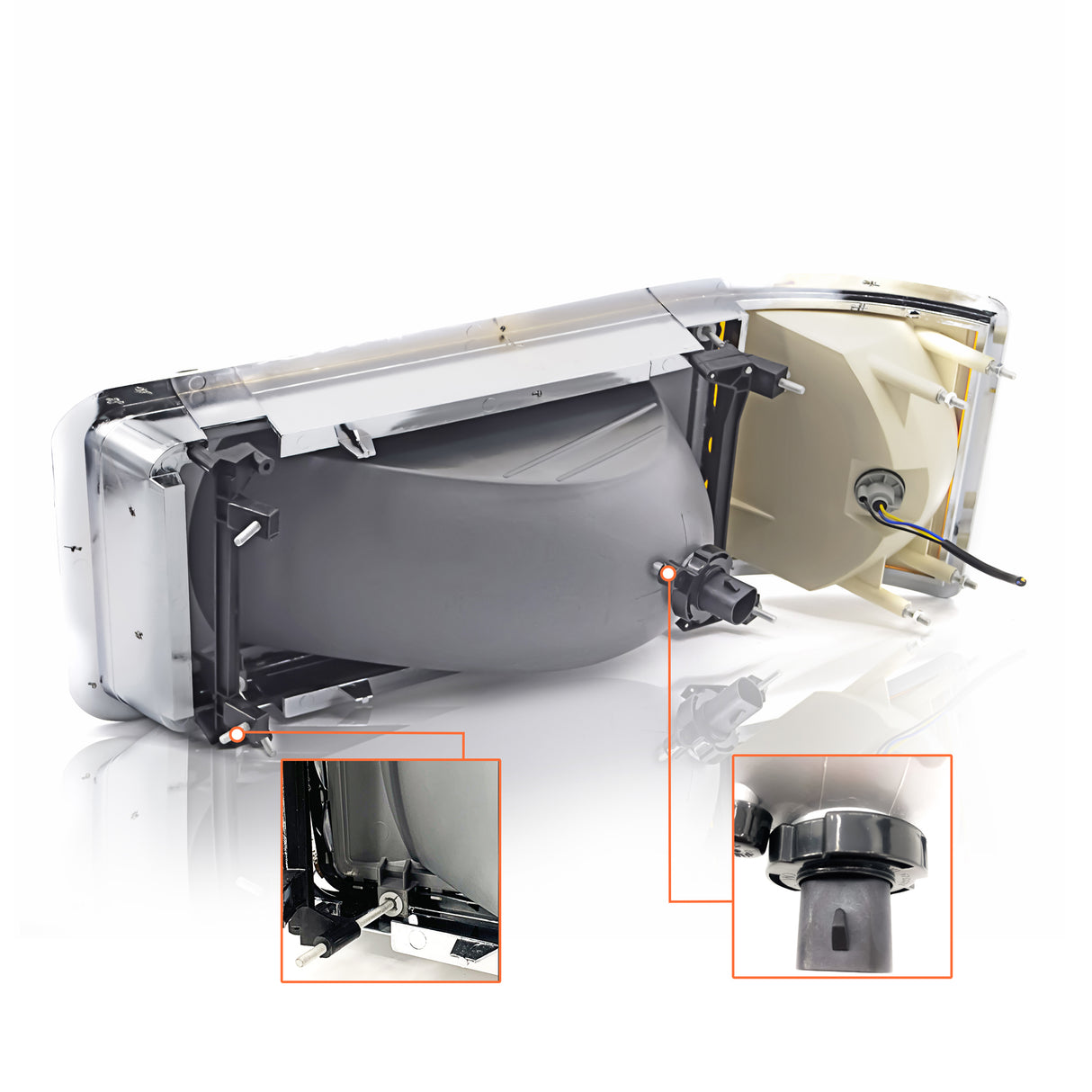 Headlight for 1990-2007 Mack CH CL Trucks | Replacement Mack 25163253 | Right Aftermarketus Headlights