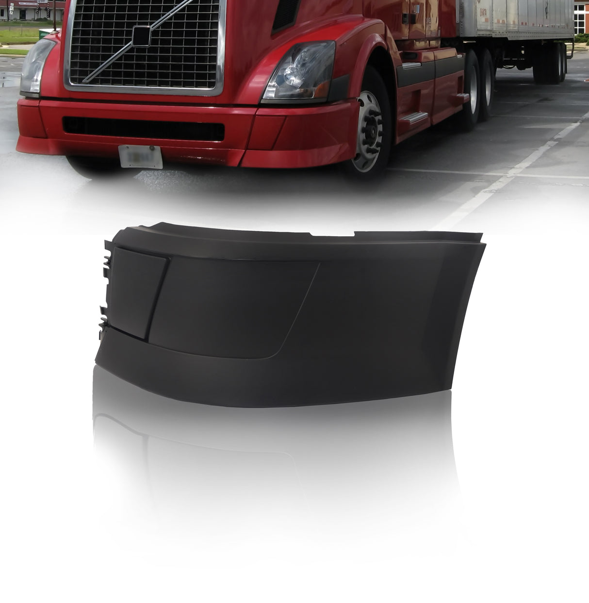 Corner Side Bumper Replacement (without Fog Light Hole) for 2004-2015 Volvo VNL | Left Aftermarketus Bumpers