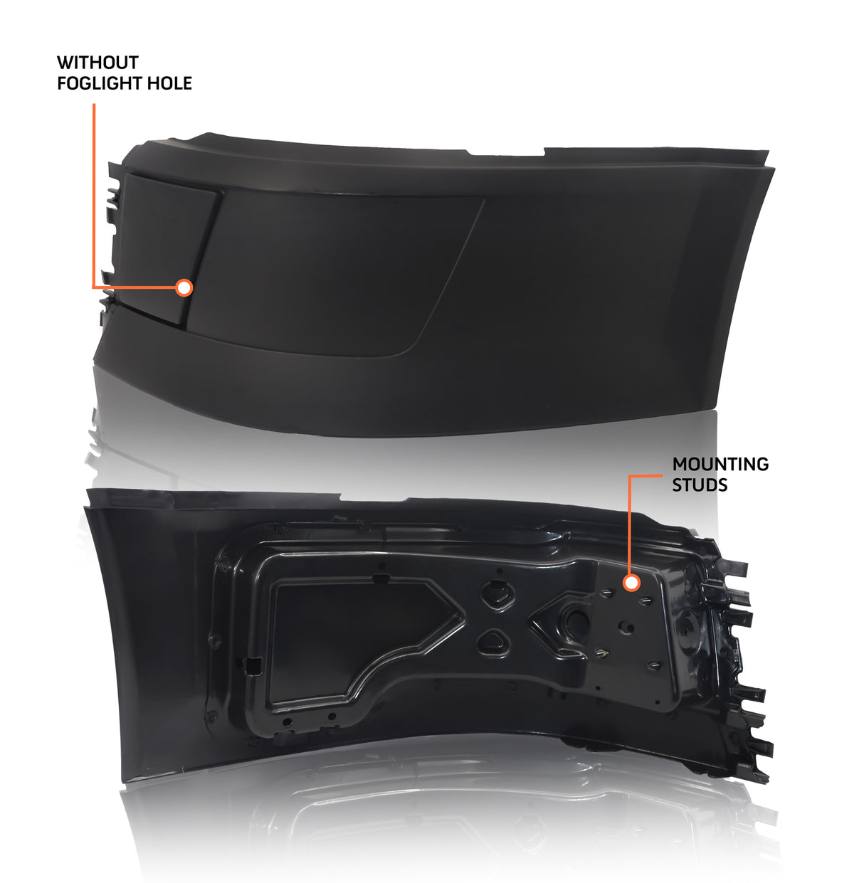 Corner Side Bumper Replacement (without Fog Light Hole) for 2004-2015 Volvo VNL | Left Aftermarketus Bumpers