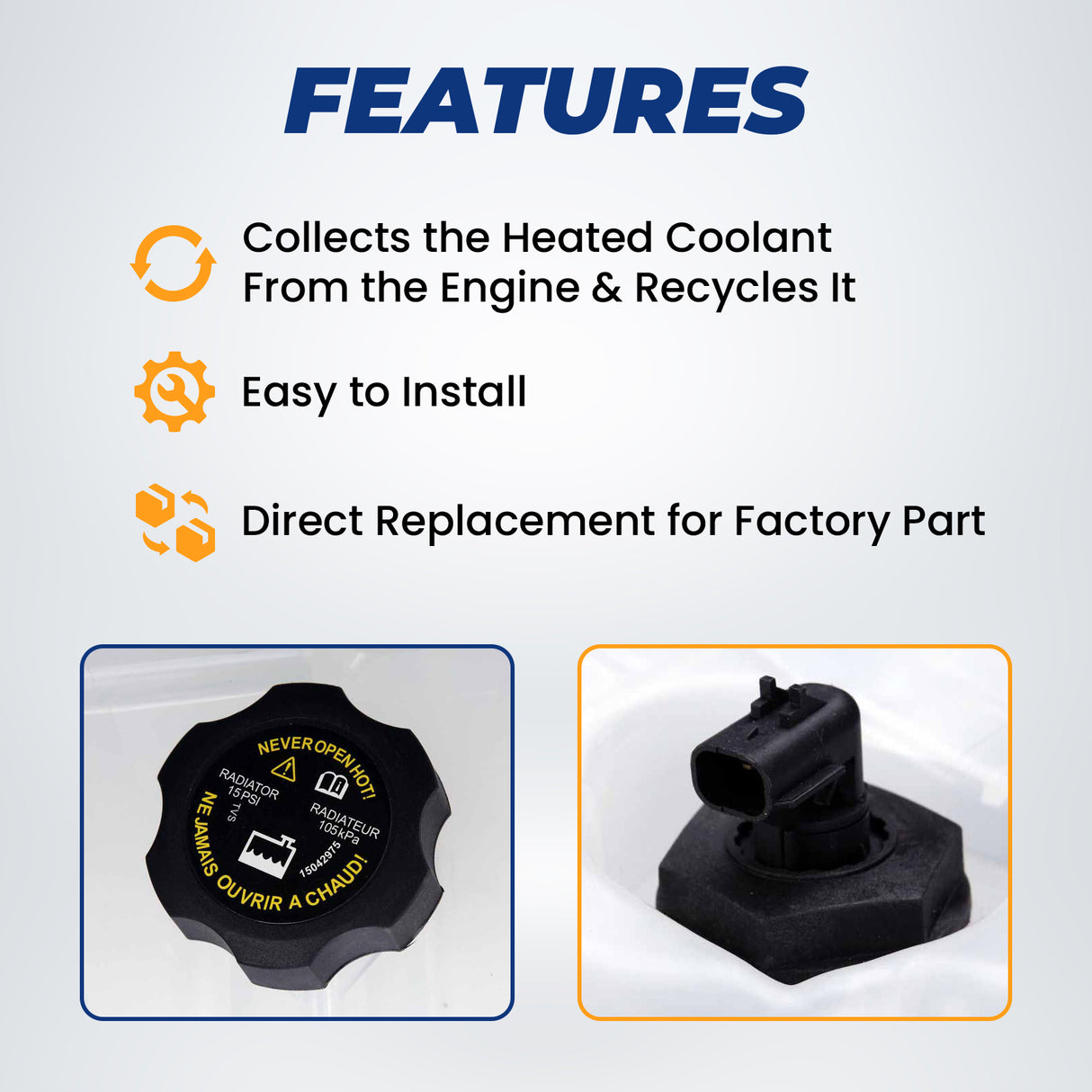 TORQUE Coolant Tank Reservoir for Freightliner Cascadia Aftermarketus Other Truck Body Parts