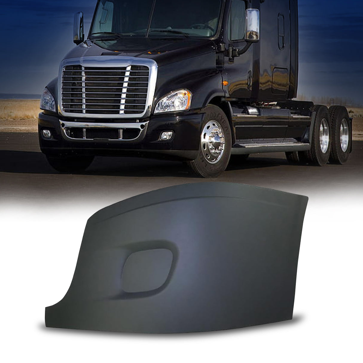 Side Corner Bumper Cover (without Fog Light Hole) for 2008-2017 Freightliner Cascadia | Left Aftermarketus Bumpers