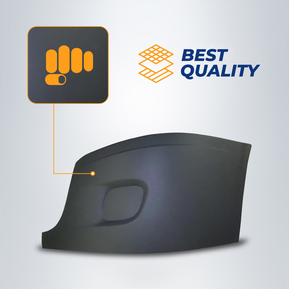 Side Corner Bumper Cover (without Fog Light Hole) for 2008-2017 Freightliner Cascadia | Left Aftermarketus Bumpers