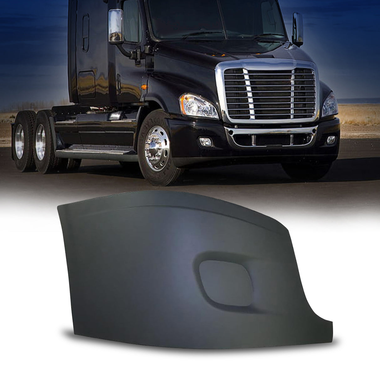Side Corner Bumper Cover (without Fog Light Hole) for 2008-2017 Freightliner Cascadia | Right Aftermarketus Bumpers