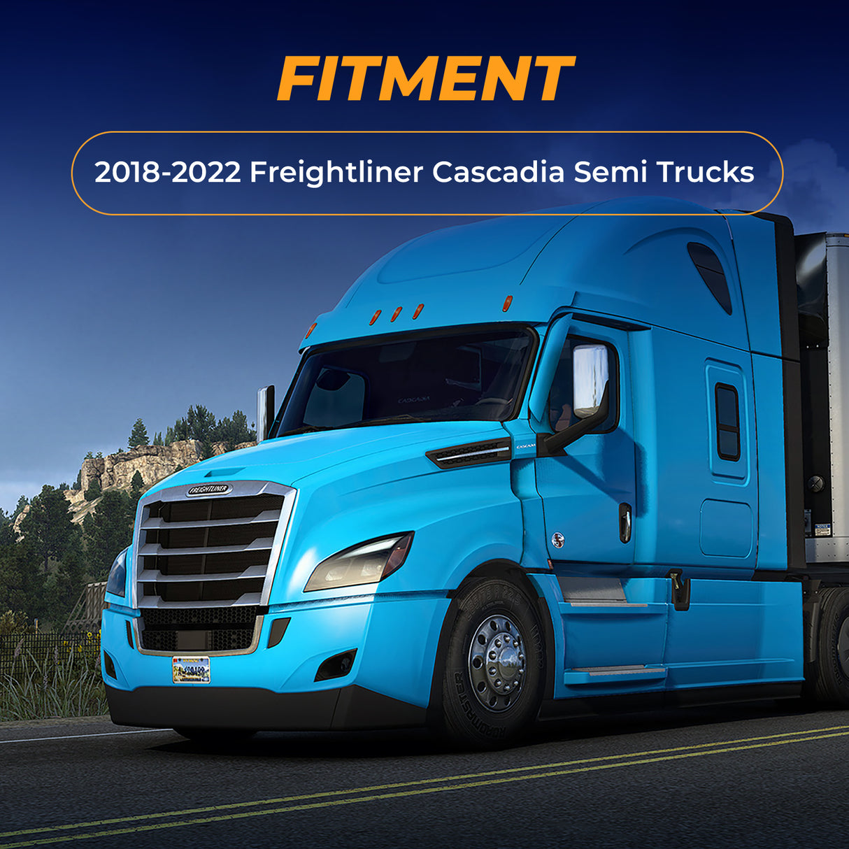 Grille for 2018-2024 Freightliner Cascadia | Replacement Freightliner A17-20832-013 | with Bug Screen | Chrome Aftermarketus Grilles