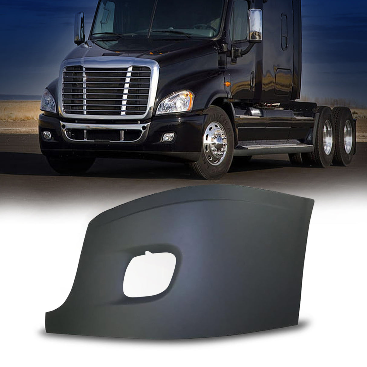 Bumper Cover (with Fog Light Hole) for 2008-2017 Freightliner Cascadia | Left Aftermarketus Bumpers