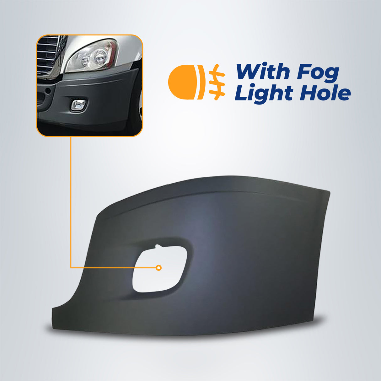 Bumper Cover (with Fog Light Hole) for 2008-2017 Freightliner Cascadia | Left Aftermarketus Bumpers