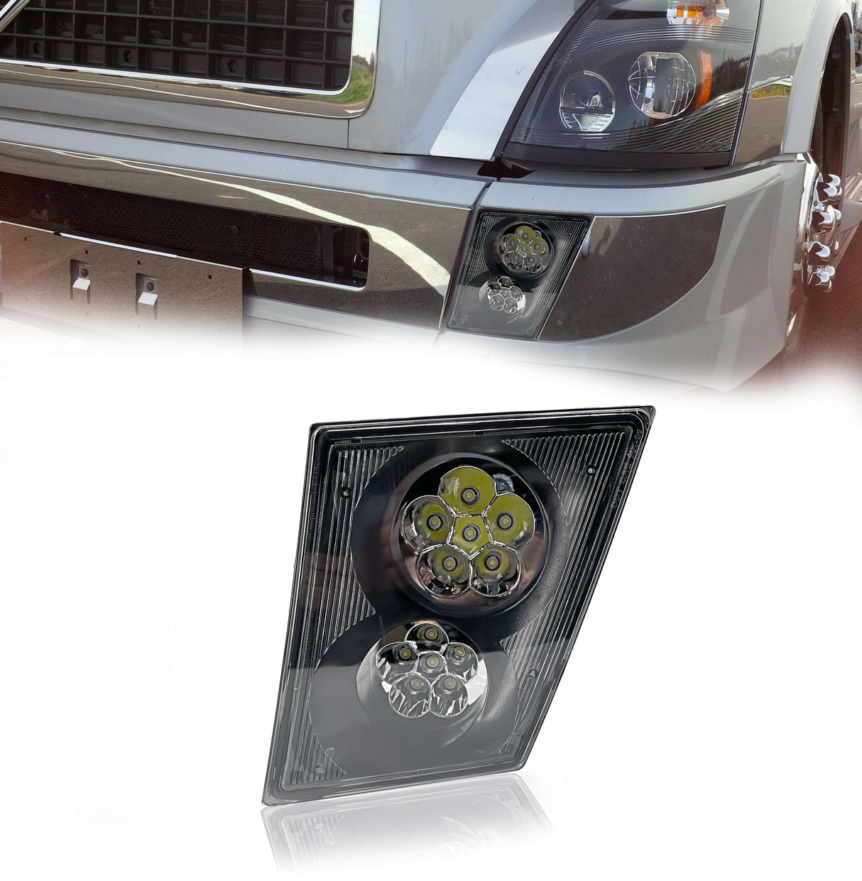 LED Fog Light for 2003-2017 Volvo VNL Trucks | Replacement Volvo 20414612, 20546117, 20737496, 82780939 | Left Aftermarketus Fog Lights