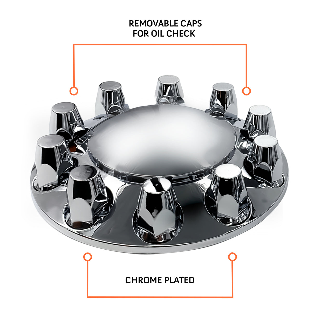 2 Pack of Front Axle Wheel Cover Hubcap 33mm for Semi Truck Aftermarketus Lug Nut & Wheel Axle Covers