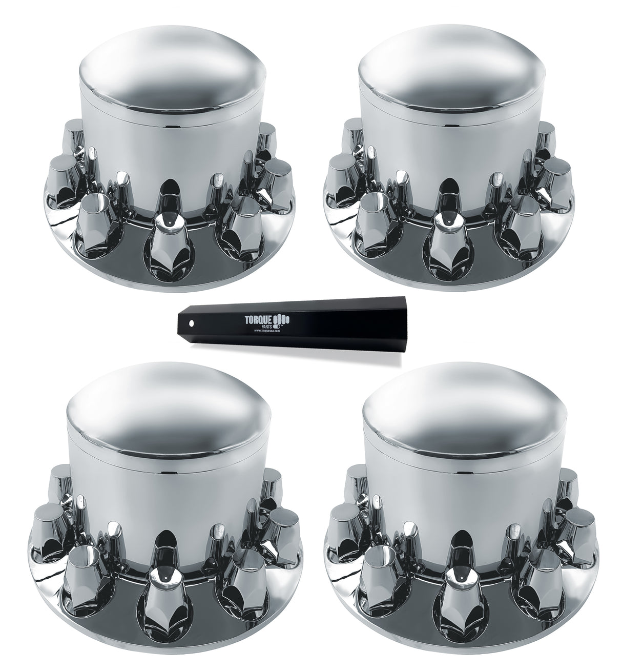 4 of Rear Axle Wheel Cover 33mm Lug Nut Cover for semi Truck Aftermarketus Lug Nut & Wheel Axle Covers