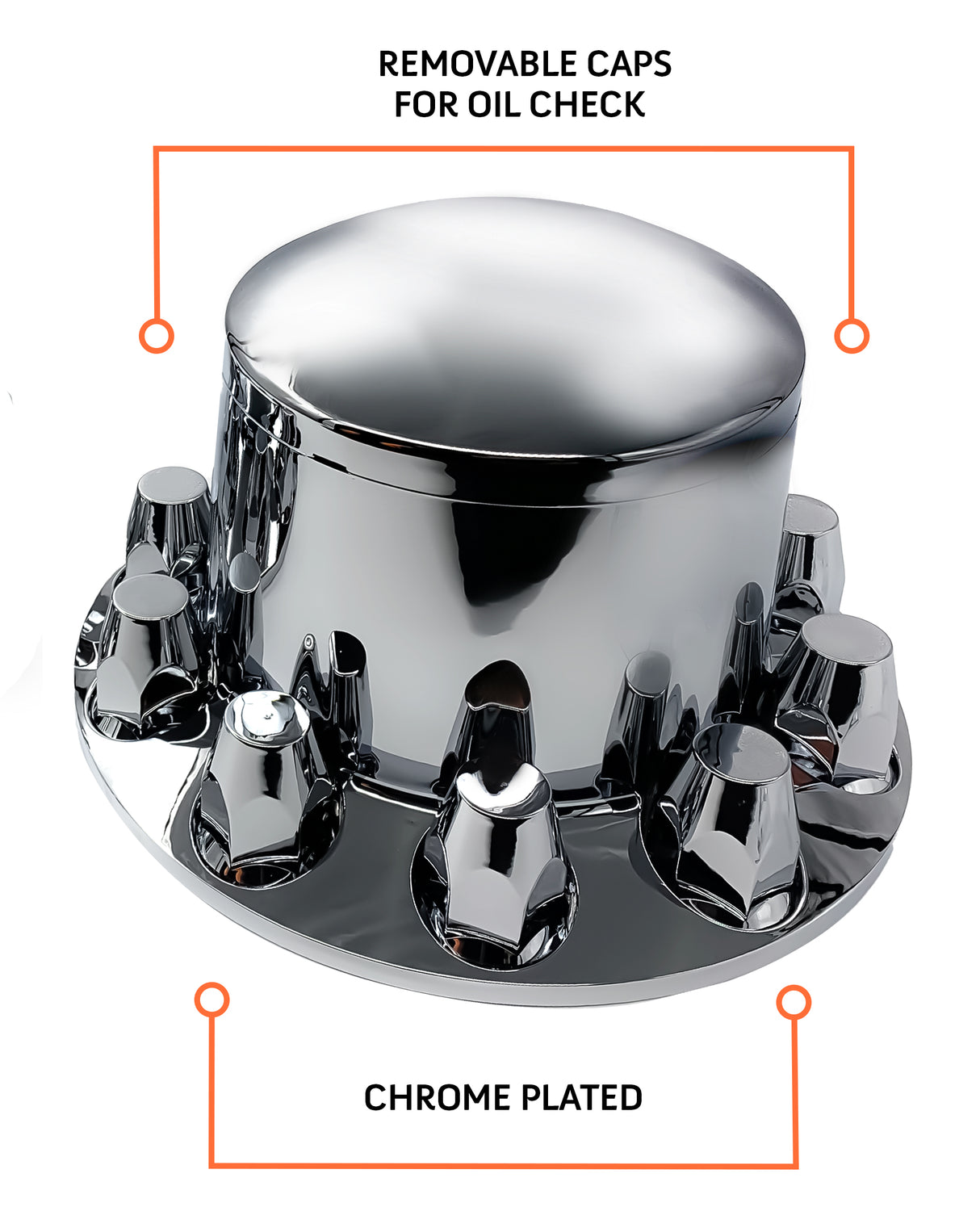 4 of Rear Axle Wheel Cover 33mm Lug Nut Cover for semi Truck Aftermarketus Lug Nut & Wheel Axle Covers