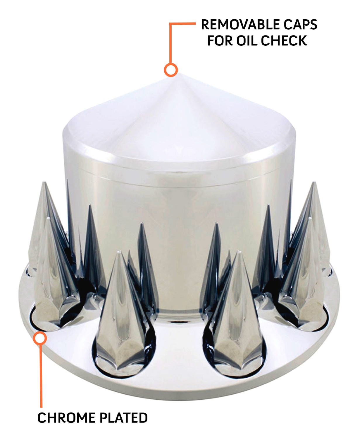 4 of Rear Axle Wheel Cover Spiked Lug Nut Cover for Trucks Aftermarketus Lug Nut & Wheel Axle Covers