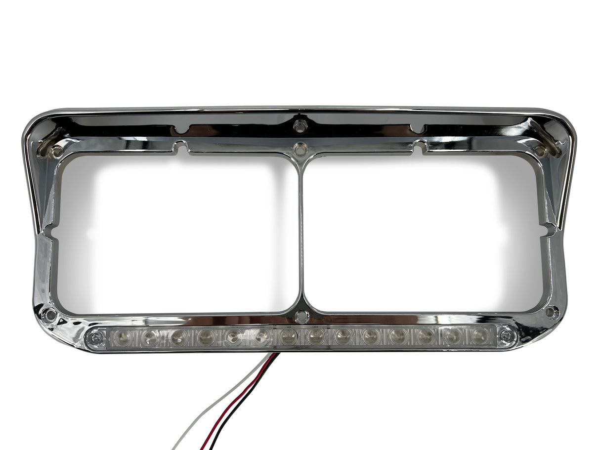 Headlight Bezel with LED Strip for Kenworth Peterbilt Freightliner Semi Trucks | Chrome Aftermarketus Headlights