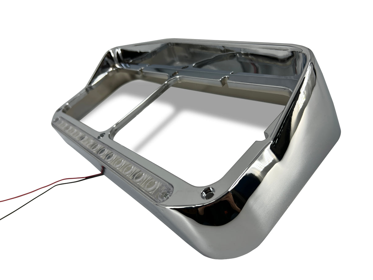 Headlight Bezel with LED Strip for Kenworth Peterbilt Freightliner Semi Trucks | Chrome Aftermarketus Headlights