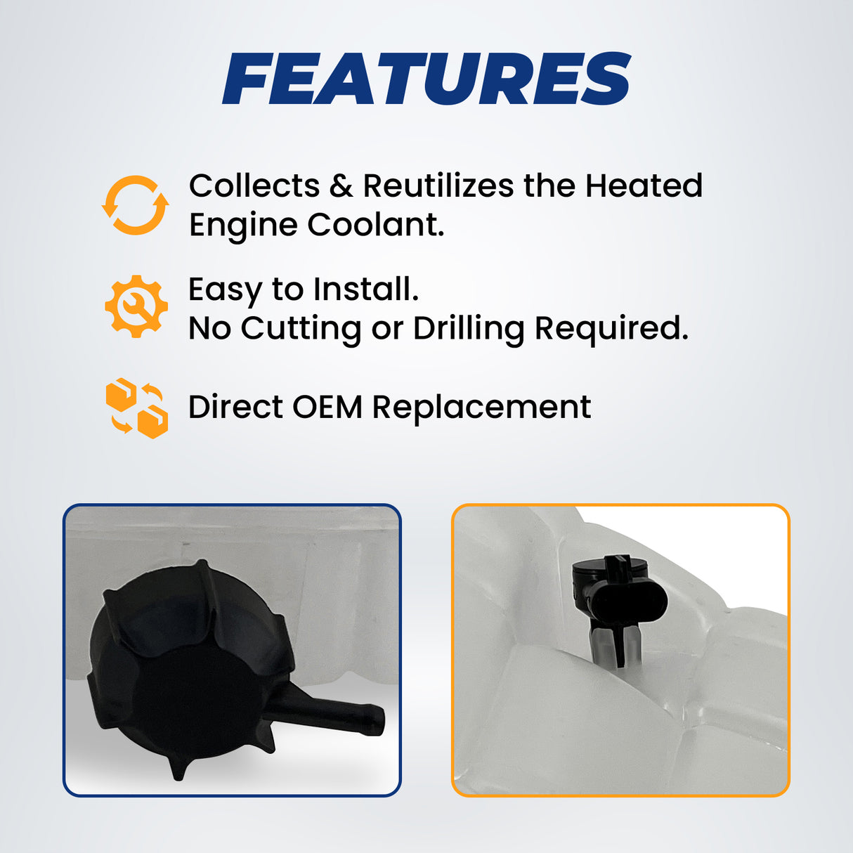 Coolant Tank for 2008-2017 Kenworth T660, T800, W900 Trucks Aftermarketus Coolant Reservoir Tanks