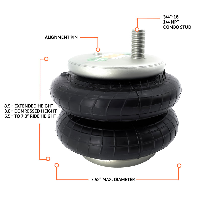 TORQUE Replacement Air Spring Bag for Firestone 6401 Kits