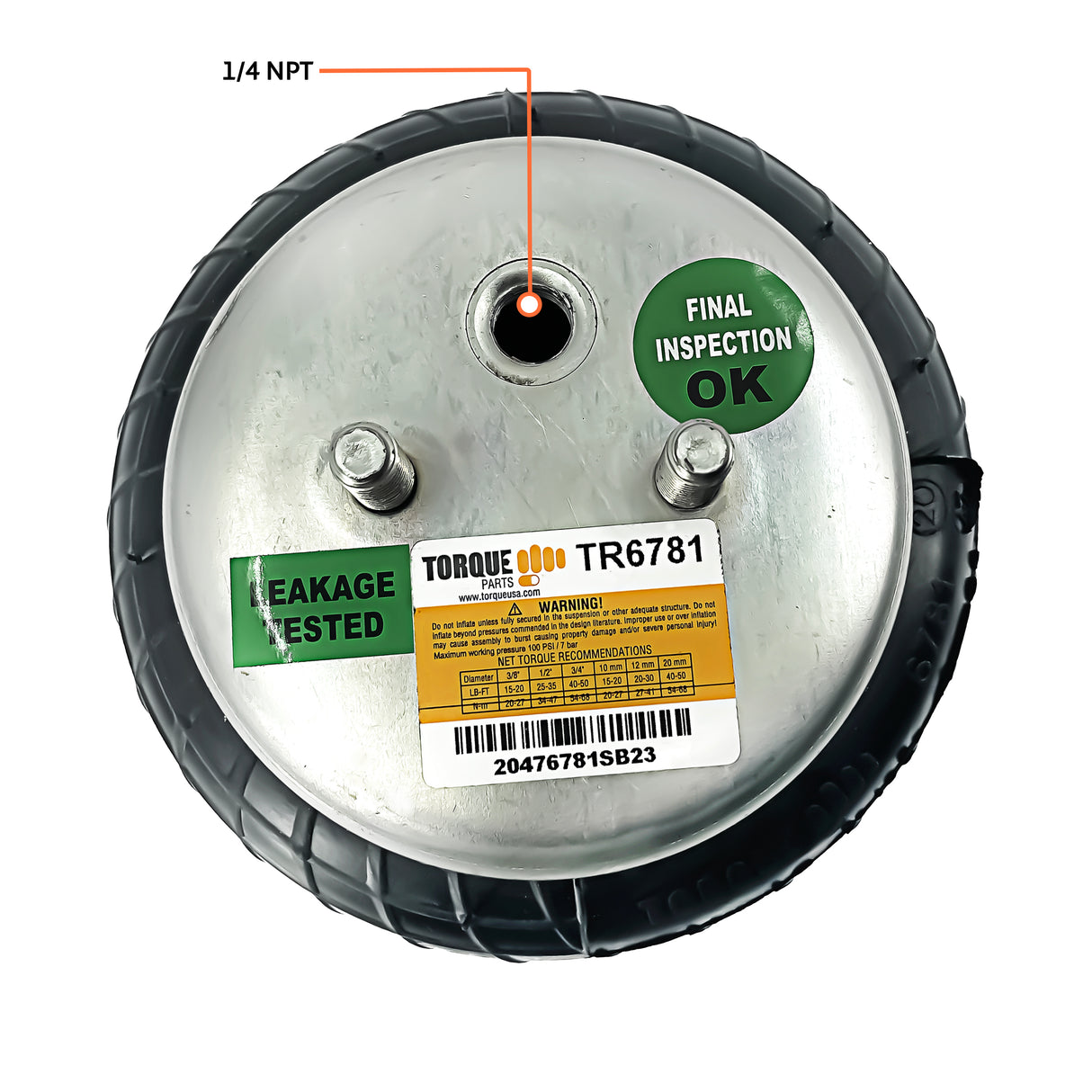 TORQUE 6781 Replacement Air Spring Bag for Firestone Kits Aftermarketus Pick Up Convoluted Air Springs