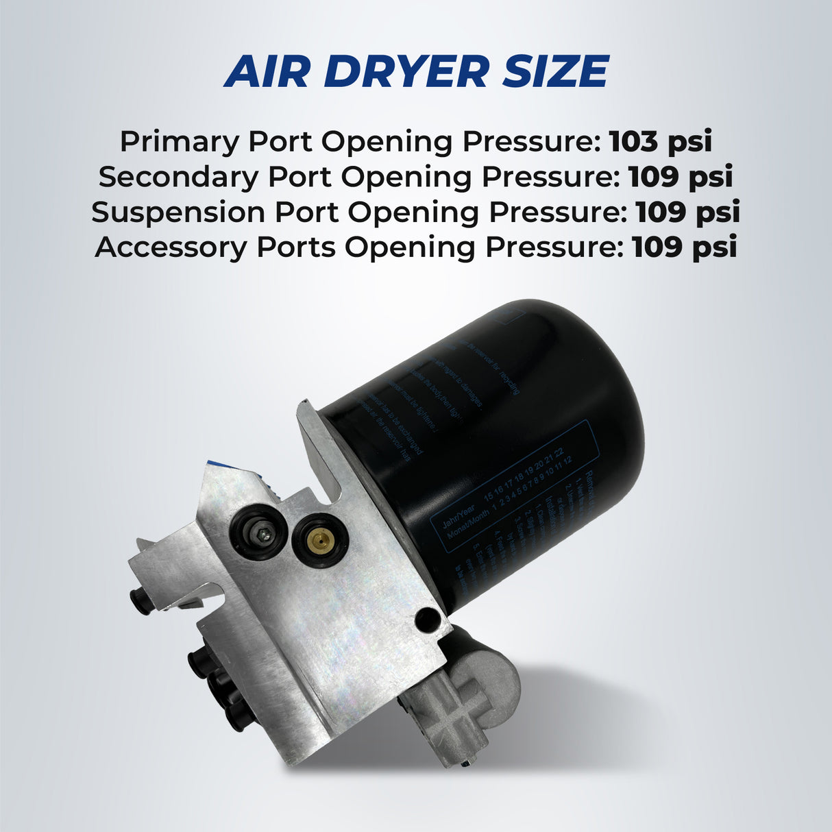 TORQUE AD-IS Air Dryer with Extra Purge Volume Aftermarketus Dryers and Cartridges
