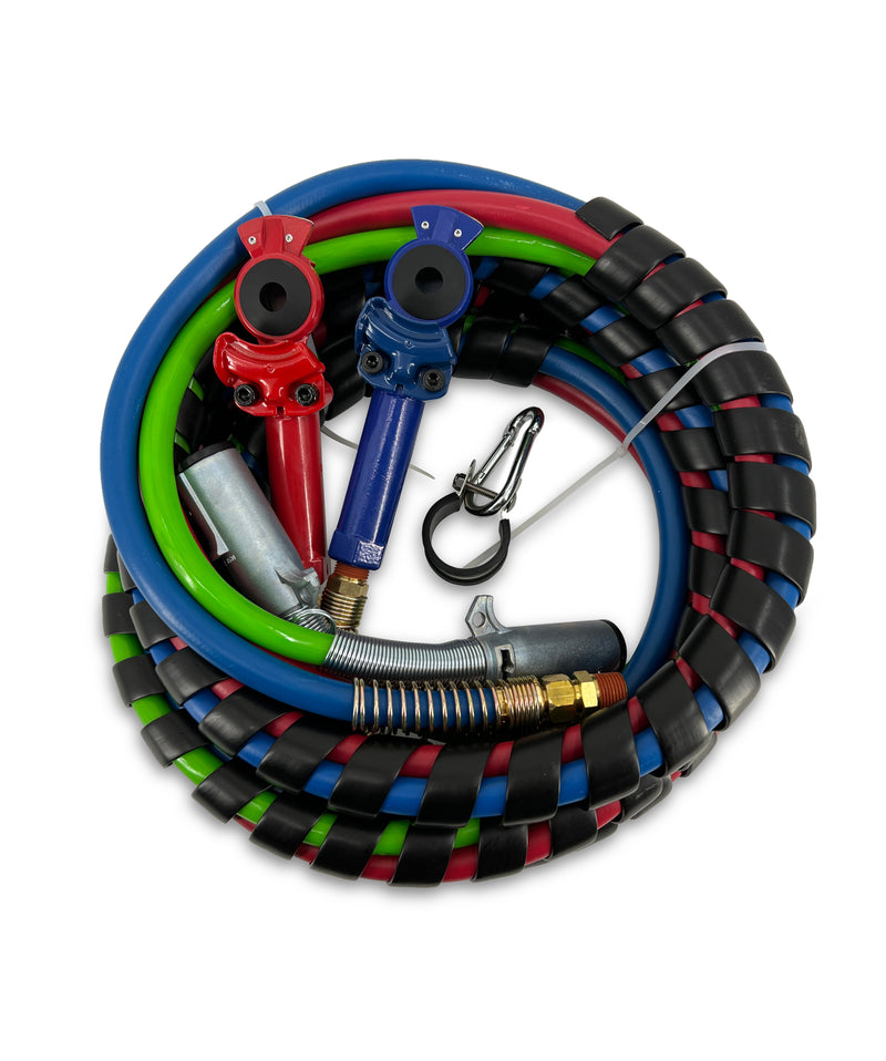 15ft 3 in 1 ABS & Air Power Line Hose Wrap 7 Way with Handle - AFTERMARKETUS Torque ABS Cables