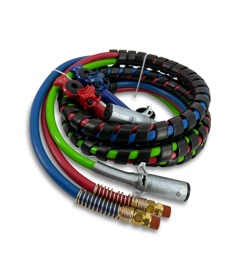 15ft 3 in 1 ABS & Air Power Line Hose Wrap 7 Way with Handle - AFTERMARKETUS Torque ABS Cables