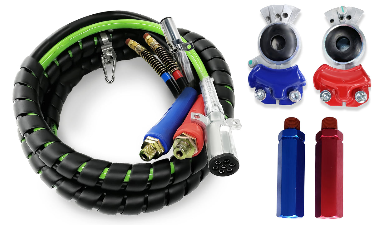 3in1 12ft ABS & Air Line Hose w/ Gladhands Handles Set Aftermarketus ABS Cables