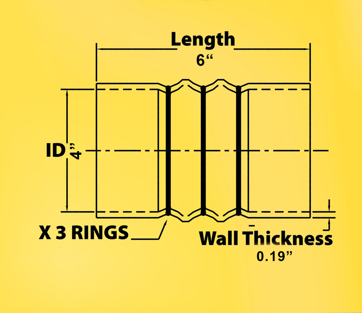 TORQUE Silicone Orange Hump Hose Charge Air Cooler 4" X 6" Aftermarketus Silicone Hoses