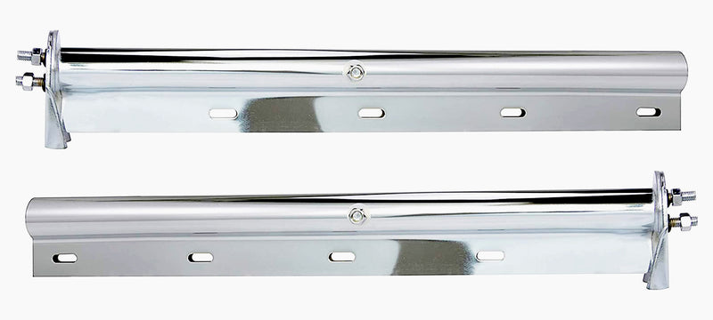 Chrome Mud Flap Hanger Pair 30' Straight Angled 2-1/2 inch - AFTERMARKETUS Torque Mud Flap Hangers