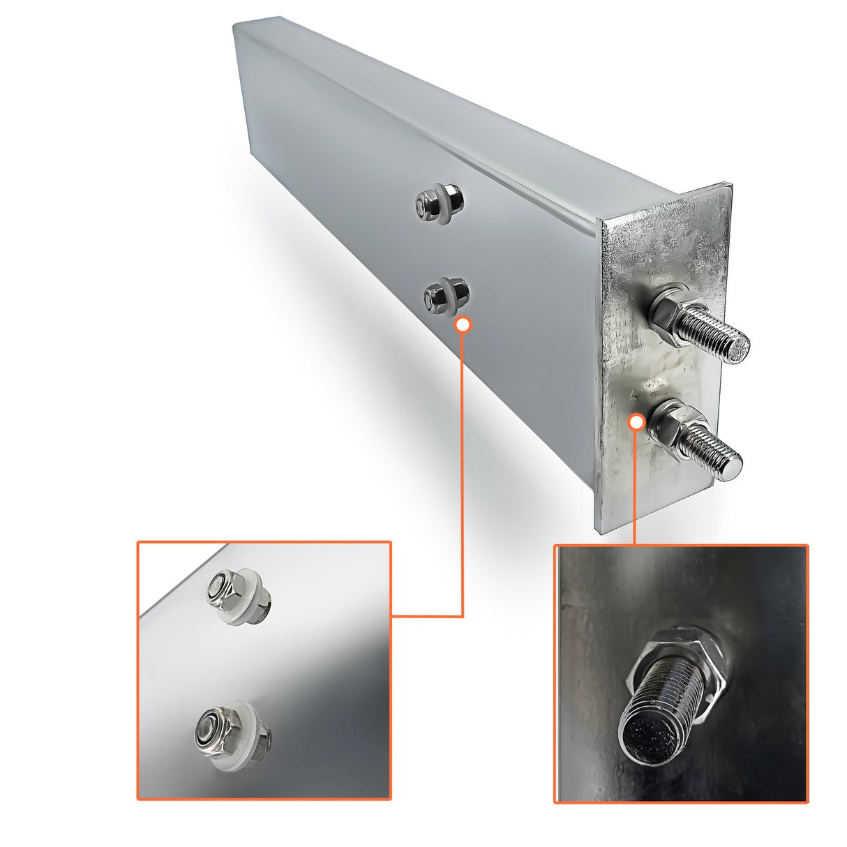 TORQUE 30" Chrome Mud Flap Hanger with 6 of 4" Light Cutouts Aftermarketus Mud Flap Hangers