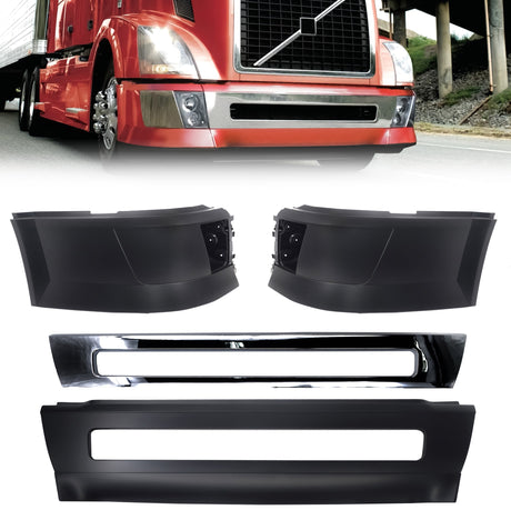 Center and Corner Bumper Set for 2004-2015 Volvo VNL - TR011-L TR011-R TR004