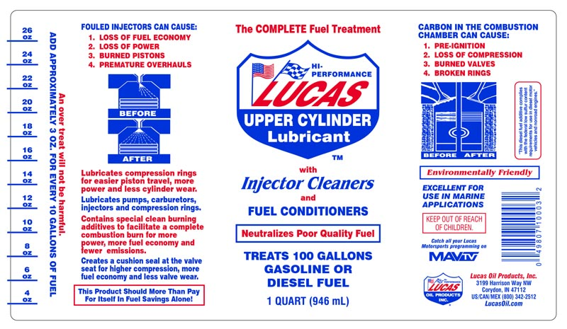 Lucas Oil 10013 Fuel Treatment Additive - 1 Gallon, Case of 4