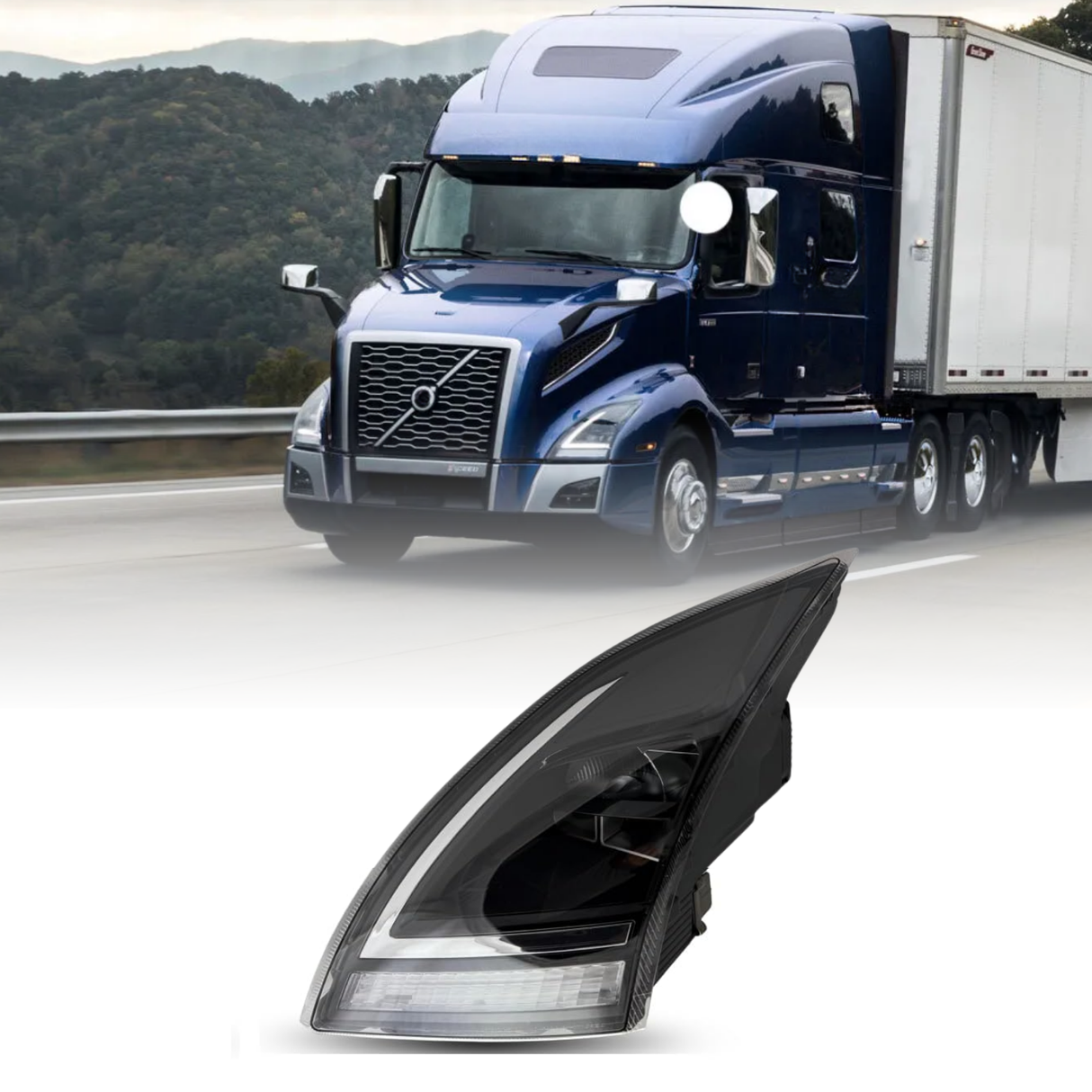 LED Headlight for 2018-2024 Volvo VNL/VNR Trucks | Replacement Volvo 23680018 | Left