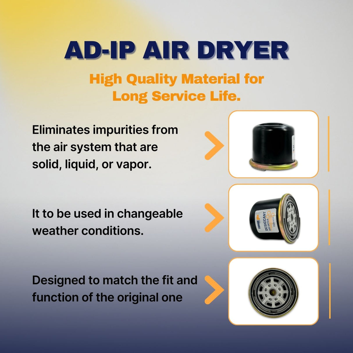 AD-IP Air Dryer Cartridge | Replacement Bendix 065624 Peterbilt ADC3000