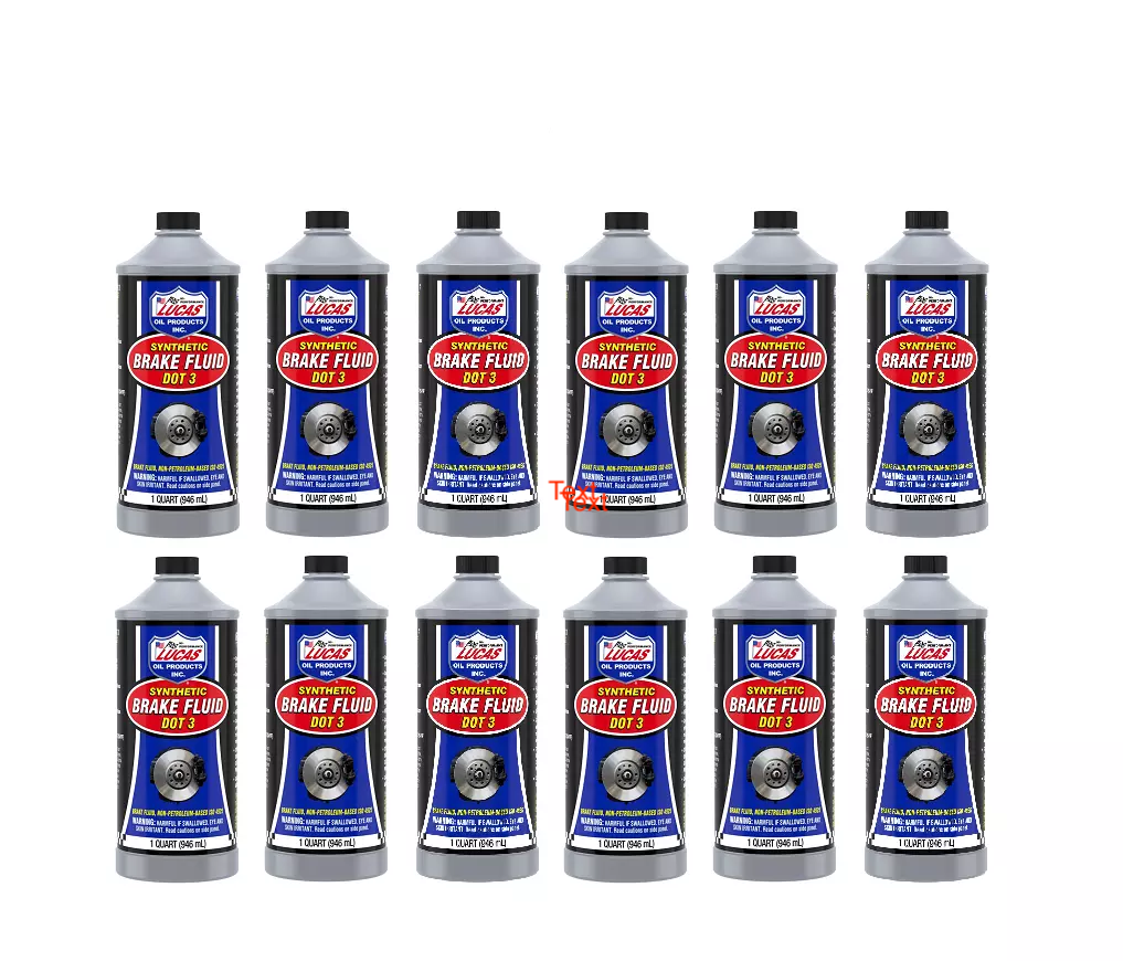 Lucas Oil 10826 Synthetic Brake Fluid DOT 3 | 1 Quart | Pack of 12