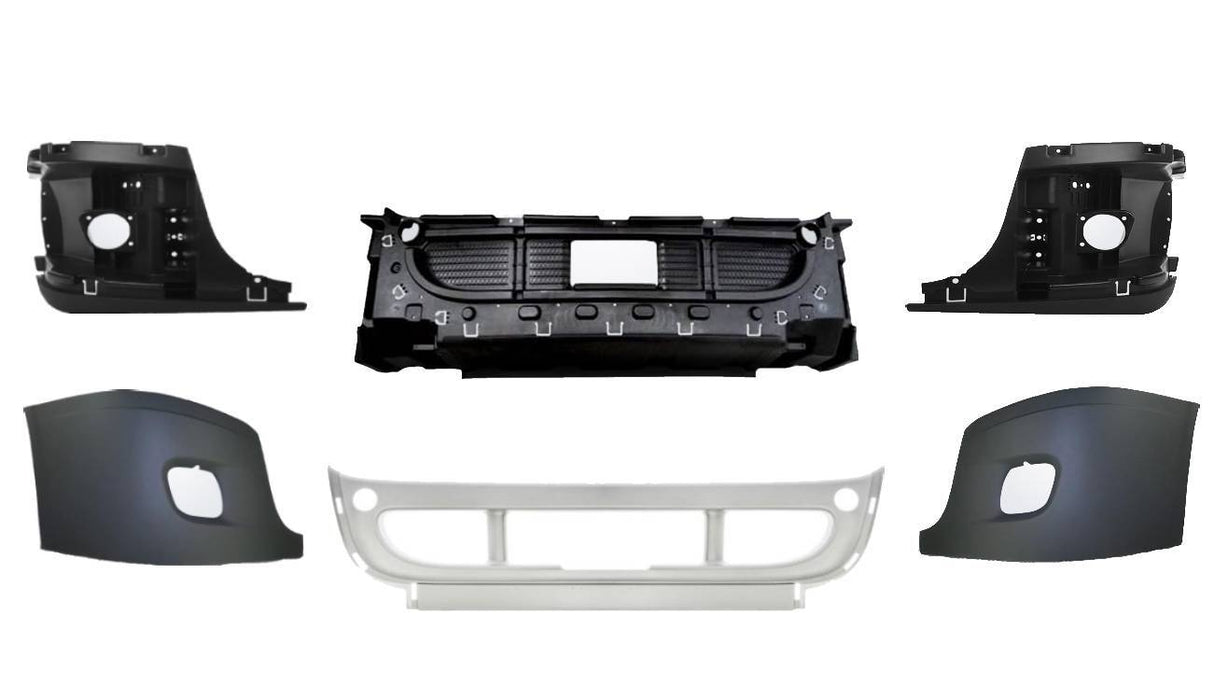 Complete Bumper Set (with Reinforcements) for 2008-2017 Freightliner Cascadia | with Fog Light Hole