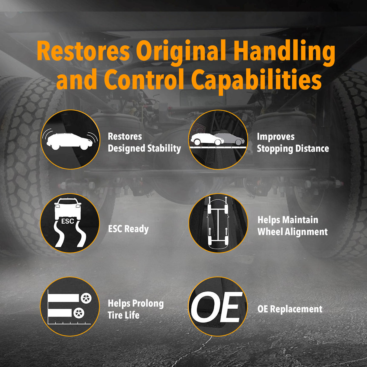 Cab Shock Replacement | Fits Volvo VT, VAH, VHD, VN, VNL, VNM (Select Models) | Replaces Gabriel 83048