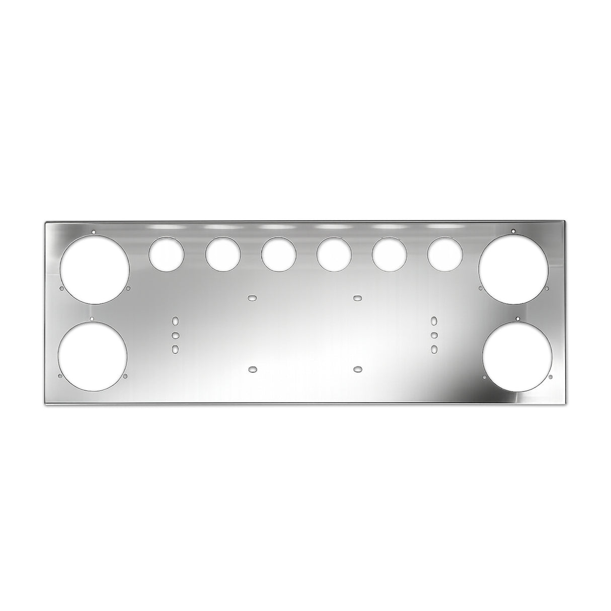 Stainless Steel Rear Center Tail Light Panel for Semi Trucks | Chrome Finish