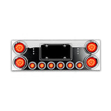 Stainless Steel Rear Center Tail Light Panel with Lights for Semi Trucks & Trailers | Chrome Finish