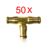 1/4" Air Line T-Fitting for Air Spring Systems | Single Inflation Valve | 50 Pack