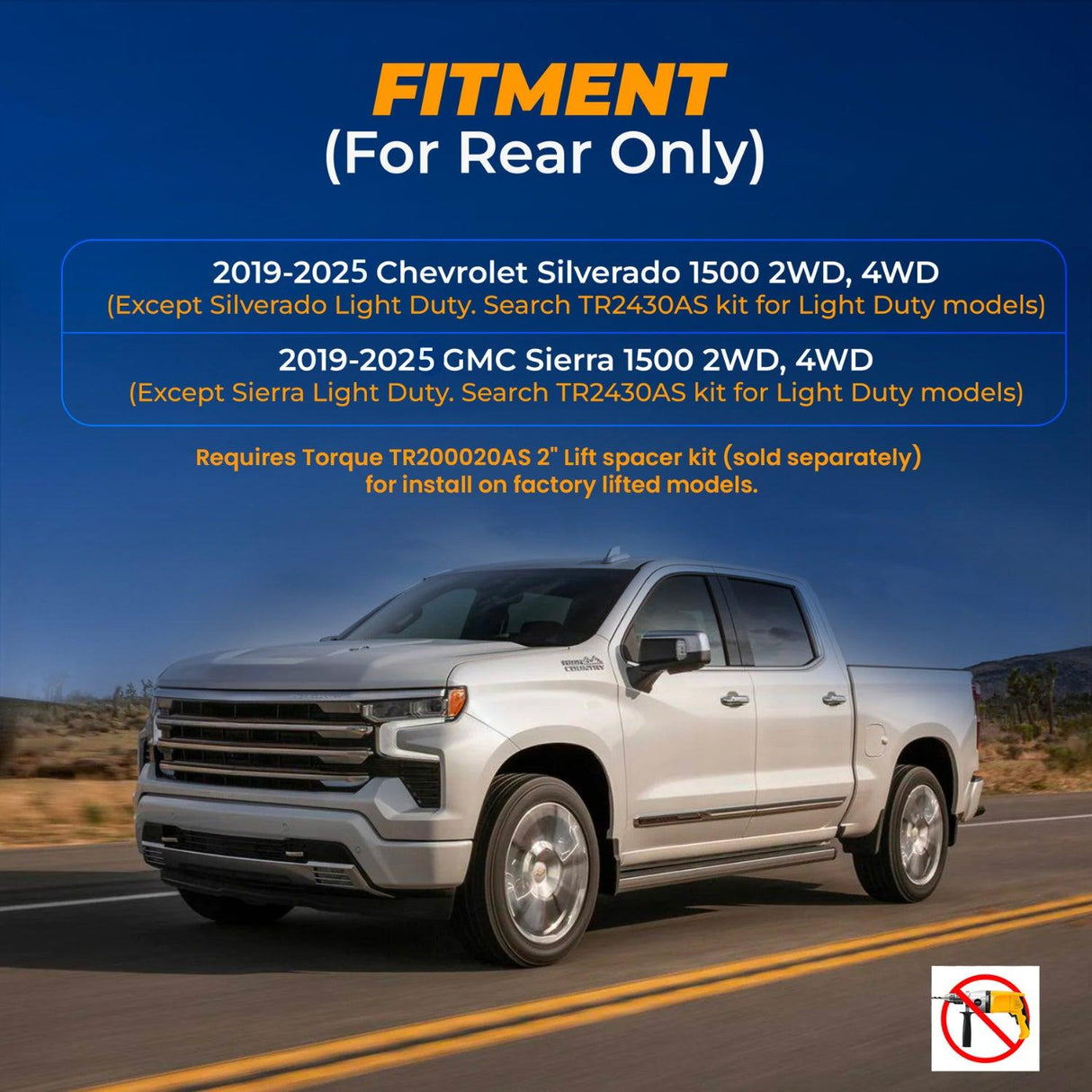 Air Bag Suspension Kit For 2019-2026 Chevy Silverado 1500 Works As Airlift 57288 57388