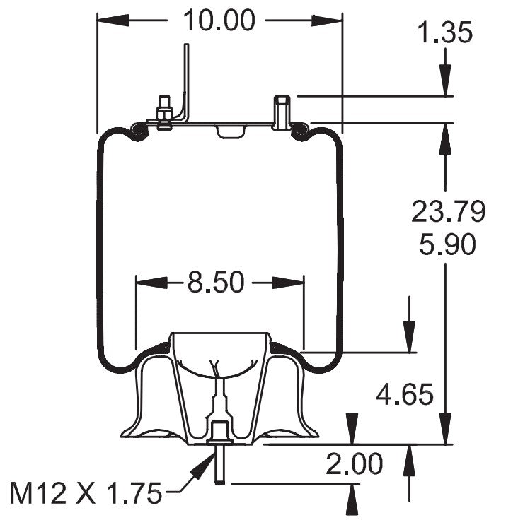 2 pack of TORQUE Air Spring Bag for Navistar Trucks (Replaces Firestone 1190, 9875, Firestone W01-358-1190, W01-358-9875, Goodyear 1R12-432, 1R12-689 & Navistar 3541731C1) (2 x TR1190) - AFTERMARKETUS Torque Reversible Sleeve Air Springs