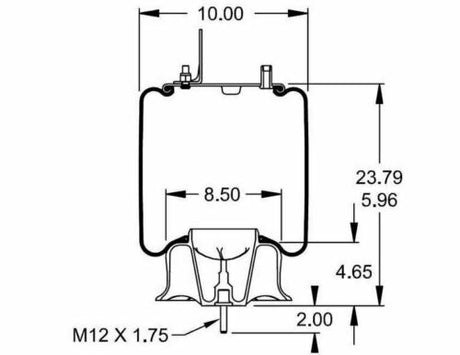 2 pack of TORQUE Air Spring Bag for Navistar Intenational Trucks (Replaces Firestone 1191, Firestone W01-35-1191, Navistar FLTA1R12432, 3541731C1, W01-358-9875, Goodyear 1R12-432) (2 x TR1191) - AFTERMARKETUS Torque Reversible Sleeve Air Springs