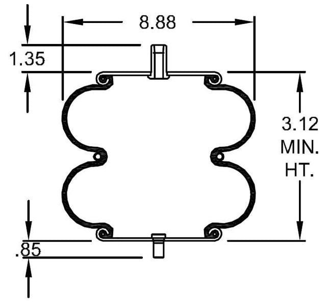 Double Convoluted Air Spring Bag (Replaces Firestone 6897)